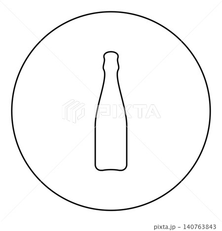 Bottle of champagne icon in circle round black color vector illustration image outline contour line thin style Bottle of champagne icon in circle round black color vector illustration image outline contour line thin style 140763843