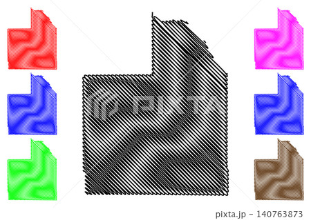Woodward County, Oklahoma State (U.S. county, United States of America, USA, U.S., US) map vector illustration, scribble sketch Woodward map 140763873