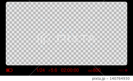 Cinematic camera overlay with battery icon, recording data, and black frame isolated as a transparent PNG for filmmaking, editing, and video production. Cinematic camera overlay with battery icon, recording data, and black frame isolated as a transparent PNG for filmmaking, editing, and video production. 140764930