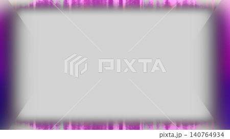 Purple neon frame overlay with soft glow and transparent center isolated for streaming, posters, digital layouts, and futuristic design compositions. 140764934