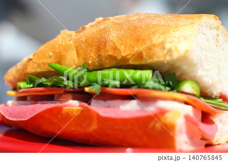 half bread sandwich half bread sandwich 140765845