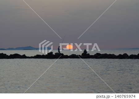 Seaside town of Turgutreis and spectacular sunsets Seaside town of Turgutreis and spectacular sunsets 140765974