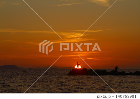Seaside town of Turgutreis and spectacular sunsets Seaside town of Turgutreis and spectacular sunsets 140765981