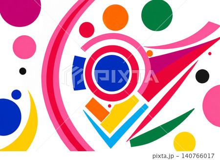 Abstract Geometric Colorful Background with Dynamic Circular Shapes Abstract Geometric Colorful Background with Dynamic Circular Shapes 140766017
