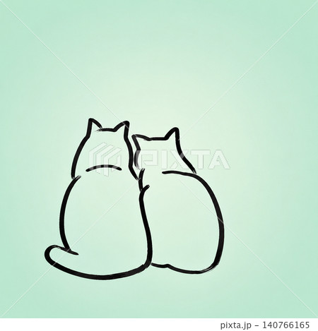 寄り添う猫のイラスト 140766165