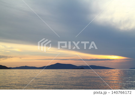Seaside town of Turgutreis and spectacular sunsets Seaside town of Turgutreis and spectacular sunsets 140766172