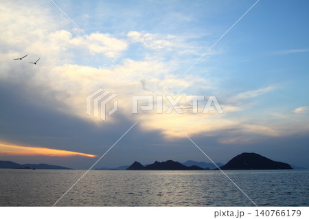 Seaside town of Turgutreis and spectacular sunsets Seaside town of Turgutreis and spectacular sunsets 140766179