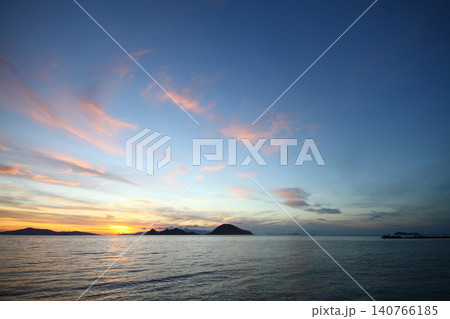 Seaside town of Turgutreis and spectacular sunsets Seaside town of Turgutreis and spectacular sunsets 140766185