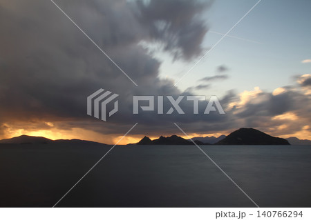 Seaside town of Turgutreis and spectacular sunsets Seaside town of Turgutreis and spectacular sunsets 140766294