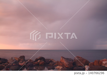 Seaside town of Turgutreis and spectacular sunsets 140766296