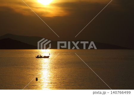 Seaside town of Turgutreis and spectacular sunsets Seaside town of Turgutreis and spectacular sunsets 140766499