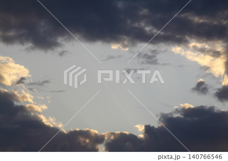 Dramatic red and orange sky and clouds abstract background. Red-orange clouds on sunset sky. Warm weather background. Art picture of sky at dusk Dramatic red and orange sky and clouds abstract background. Red-orange clouds on sunset sky. Warm weather background. Art picture of sky at dusk 140766546