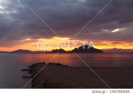 Seaside town of Turgutreis and spectacular sunsets Seaside town of Turgutreis and spectacular sunsets 140766680