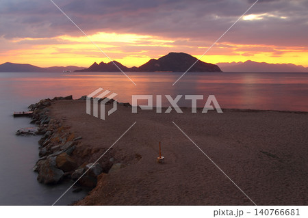 Seaside town of Turgutreis and spectacular sunsets Seaside town of Turgutreis and spectacular sunsets 140766681