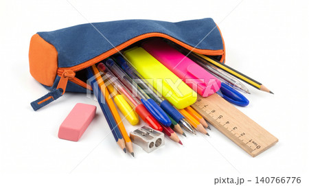 Full pencil case open with school supplies and stationery pencilcase stationery supplies sharpener education organizer academic backtoschool colorful studying learning classroom equipment Full pencil case open with school supplies and stationery pencilcase stationery supplies sharpener education organizer academic backtoschool colorful studying learning classroom equipment 140766776
