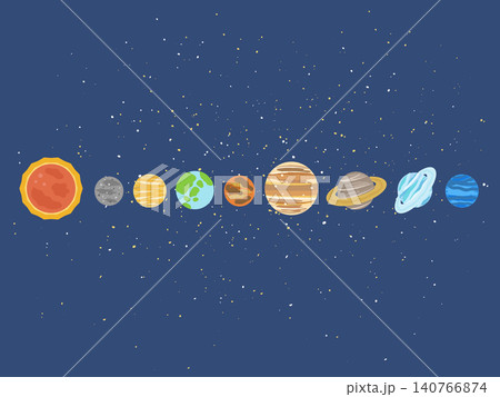 太陽系惑星　イラスト 140766874