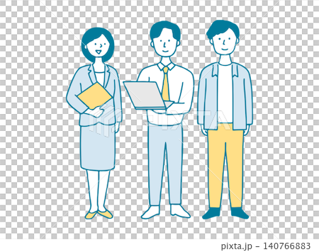 A set of full-body illustrations of a businessman and a businesswoman, viewed from the front. A set of full-body illustrations of a businessman and a businesswoman, viewed from the front. 140766883