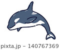 シンプルでかわいいシャチのイラスト 140767369