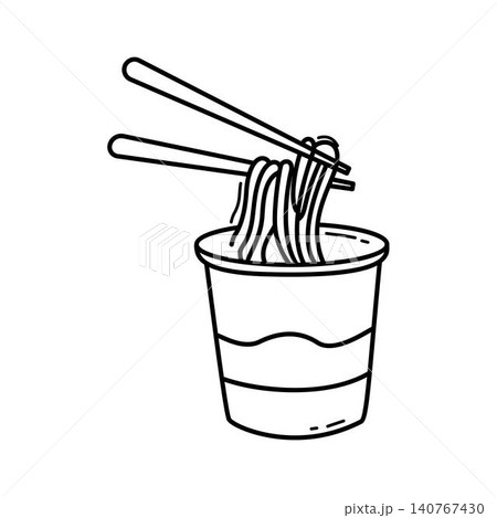 instant ramen noodle cup hand drawn illustration instant ramen noodle cup hand drawn illustration 140767430