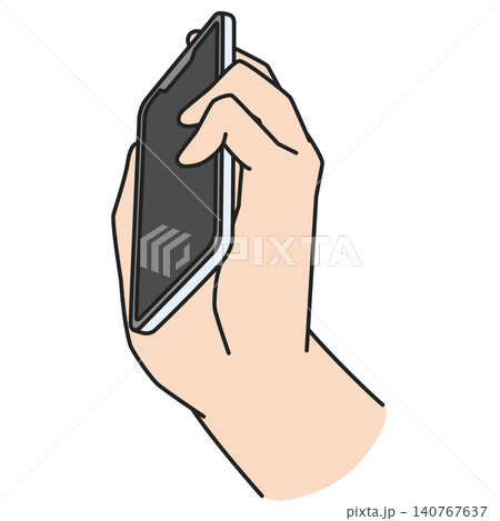 スマホ電話をかける左手のイラスト スマホ電話をかける左手のイラスト 140767637