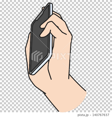 スマホ電話をかける左手のイラスト スマホ電話をかける左手のイラスト 140767637
