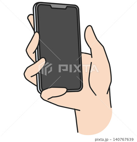 スマホを操作する右手のイラスト スマホを操作する右手のイラスト 140767639