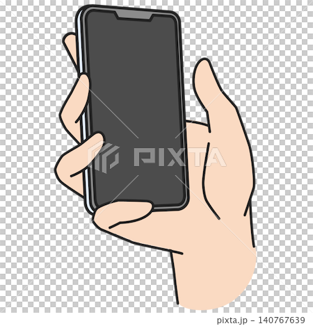 スマホを操作する右手のイラスト スマホを操作する右手のイラスト 140767639