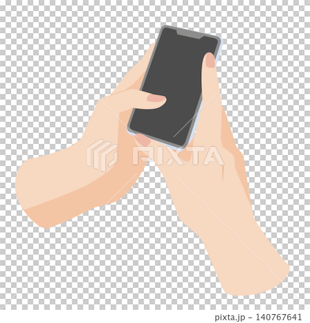 スマホを操作する両手のイラスト 140767641