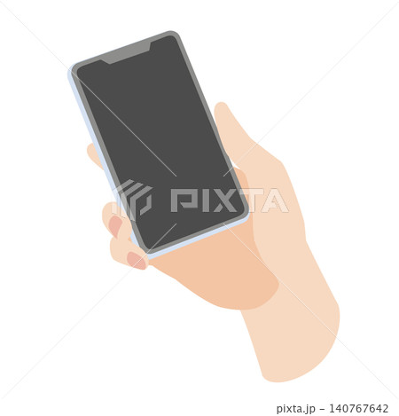 スマホを操作する右手のイラスト 140767642
