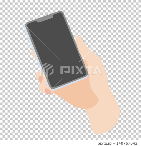 スマホを操作する右手のイラスト 140767642