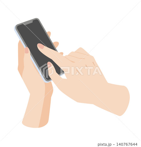スマホを操作する両手のイラスト スマホを操作する両手のイラスト 140767644