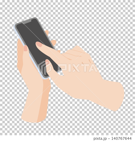 スマホを操作する両手のイラスト スマホを操作する両手のイラスト 140767644