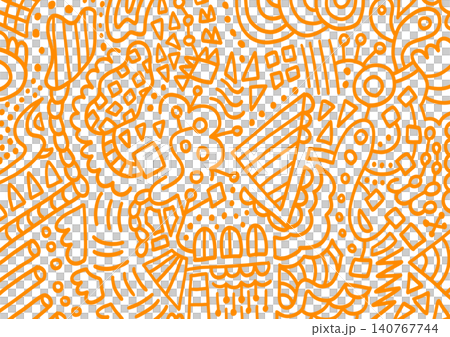 Hand-drawn style doodle pattern, textile-style background Hand-drawn style doodle pattern, textile-style background 140767744