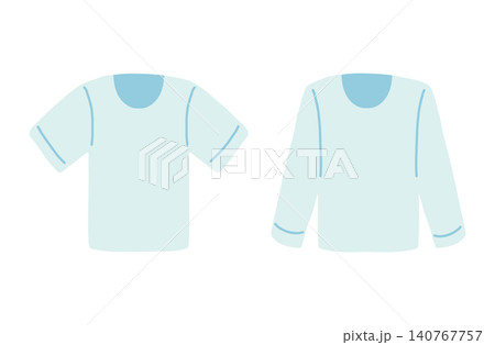半袖と長袖のTシャツイラストアイコンセット 140767757