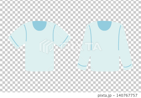 Short-sleeved and long-sleeved T-shirt illustration icon set Short-sleeved and long-sleeved T-shirt illustration icon set 140767757