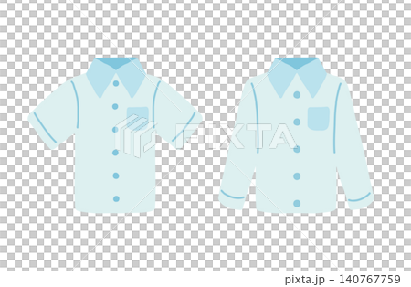 Short-sleeved and long-sleeved dress shirt illustration icon set Short-sleeved and long-sleeved dress shirt illustration icon set 140767759