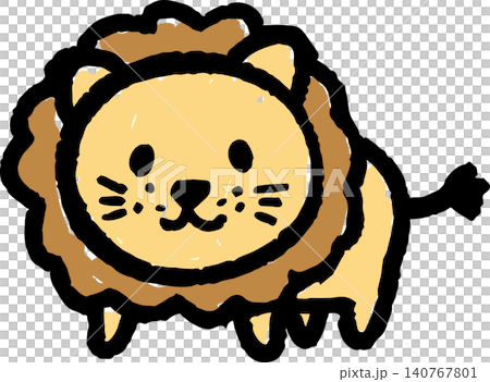 可愛い手書きのライオンのイラスト 可愛い手書きのライオンのイラスト 140767801