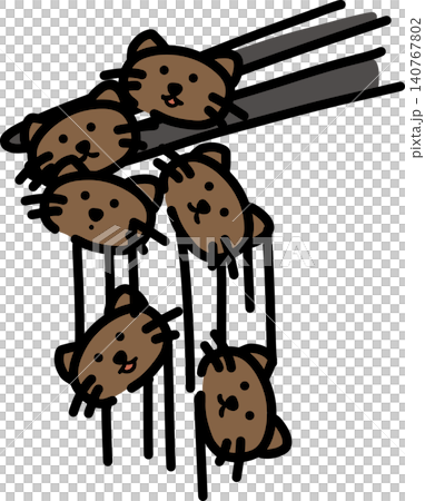 納豆和筷子的可愛手繪插圖 納豆和筷子的可愛手繪插圖 140767802