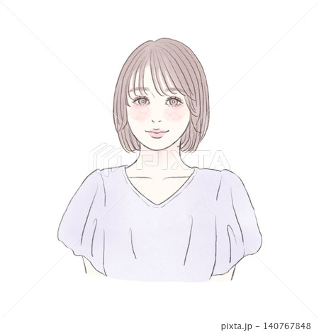パーソナルカラー診断 夏タイプ女性 イラスト 140767848