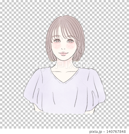 パーソナルカラー診断 夏タイプ女性 イラスト 140767848