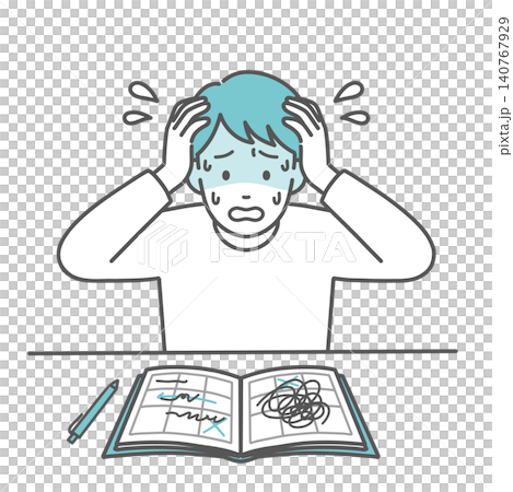 急な予定変更にパニックになる男性（ASD）のイラスト 140767929