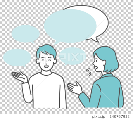 空気を読めず自分の話ばかりする男性(ASD)のイラスト 空気を読めず自分の話ばかりする男性(ASD)のイラスト 140767932