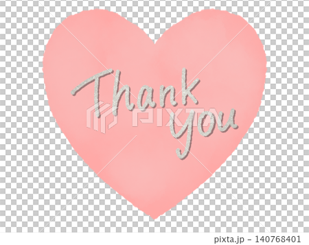 Pink heart and silver handwritten "Thank you" (thank you gift) Pink heart and silver handwritten "Thank you" (thank you gift) 140768401