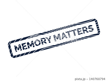 Significant Memory Matters message displayed within a textured rectangular stamp mark Significant Memory Matters message displayed within a textured rectangular stamp mark 140768794