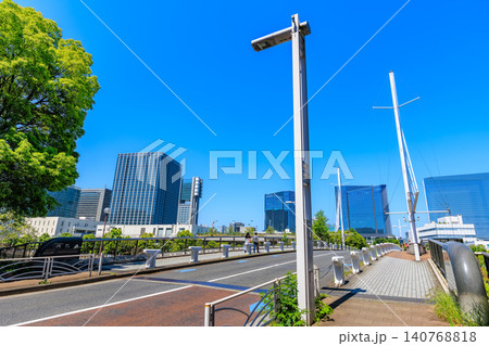 東京 港区港南の都市風景 高浜運河にかかる浜路橋 東京 港区港南の都市風景 高浜運河にかかる浜路橋 140768818