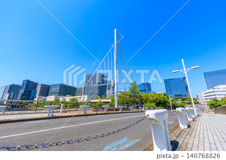 東京 港区港南の都市風景 高浜運河にかかる浜路橋 東京 港区港南の都市風景 高浜運河にかかる浜路橋 140768826