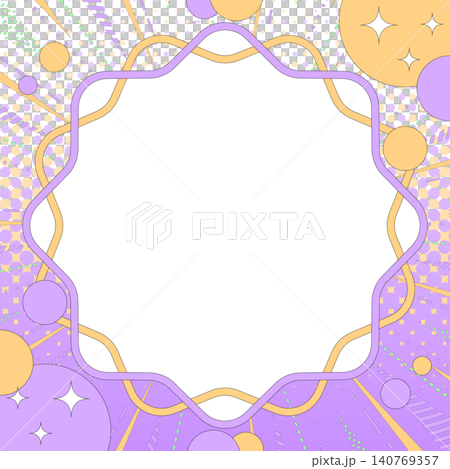 Pop design frame, dot halftone, focus lines, square size 140769357