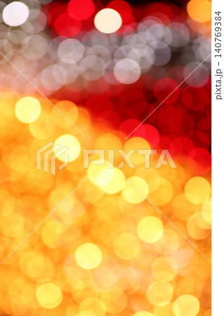 Vertical yellow flame bokeh red silver festive background 140769384