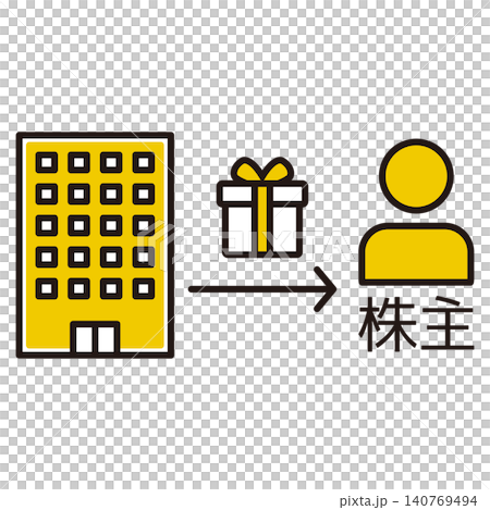 Illustration of a person receiving shareholder benefits 140769494