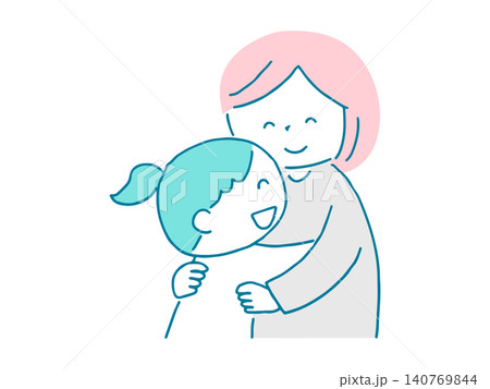 女の子を抱きしめるお母さんのイラスト 140769844
